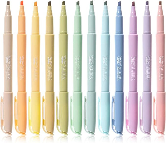 Mr. Pen Highlighters - 12 Pack, Chisel Tip, Earthy & Assorted Colors, No Bleed, Set of Colorful Highlighters