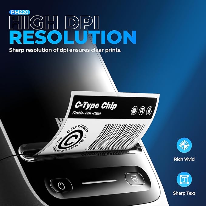 Nelko Label Maker Machine with Tape, PM220 Bluetooth Label Printer, 2 Inch Portable Thermal Printer for Small Business, Logo, Clothing, Sticker Printer for Phones & PC, with 3 Labels, White