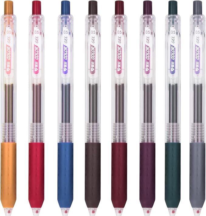 Retro Journal Planner Pens Colorful 0.5mm Markers Fine Tip Drawing Pens Porous Fineliner Pen for Bullet Journaling Writing Note Taking Coloring Art Office School Supplies (8 retro colors)