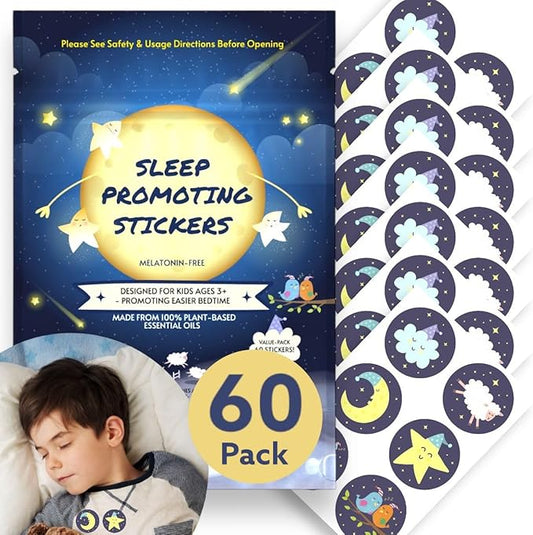 Sleep Patches for Kids and Adults - 60 Natural Essential Oils Sleep Aid Patches, Sleeping Patch for Kids & Adults, Sleep aid for Kids, Sleep Stickers, Sleeping Stickers, No Melatonin Sleep Aid