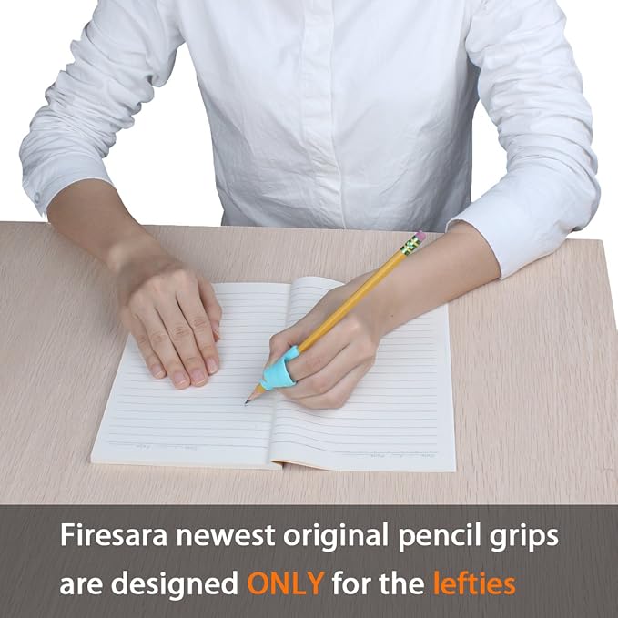Firesara Left-Handed Training Grips, Original Butterfly Pencil Holder Correction Writing Aid Grip for Kids Handwriting Special Needs Preschoolers Children Adult Lefties Assorted Colors (4PCS)