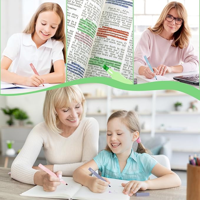 Vitoler Bible Highlighters with Soft Chisel Tip,10Pcs,Lake Colors,Aesthetic No Bleed Bible Highlighter Pastel,Cute Highlighters for School Office Supplies