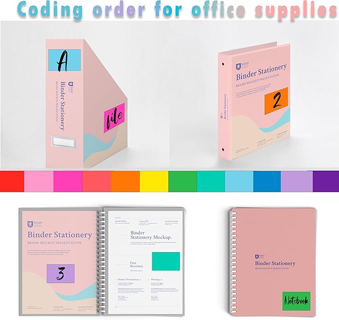 YSHIHE Colored Labels Stickers 3" x 2" Large Color Coding Labels in 12 Assorted Colors Rectangle Name Tags Moving Labels - 480 Pack