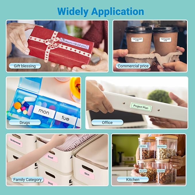 ORGBRO X1 Label Maker Tape, Genuine Thermal Label Print Paper 0.47"×1.57"(12×40mm), Standard Laminated Office Labeling Tape Replacement, 160 Tapes/Roll, 3-Roll, Gradient