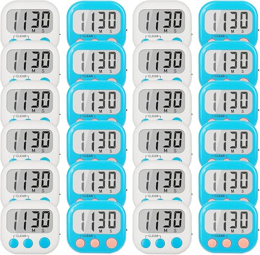 Classroom Timers for Teachers Kids Large Magnetic Digital Timer 24 Pack-Blue White