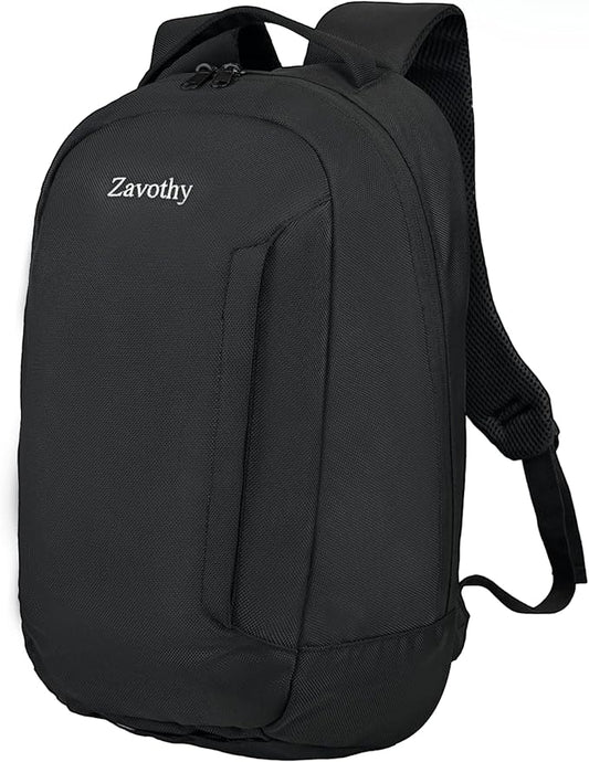 Zavothy Lightweight School Backpack with Laptop Compartment, 15.6 inch Business Computer Backpack Simple Small Backpack for Women Men Water Resistant Casual Daypack Backpack Black
