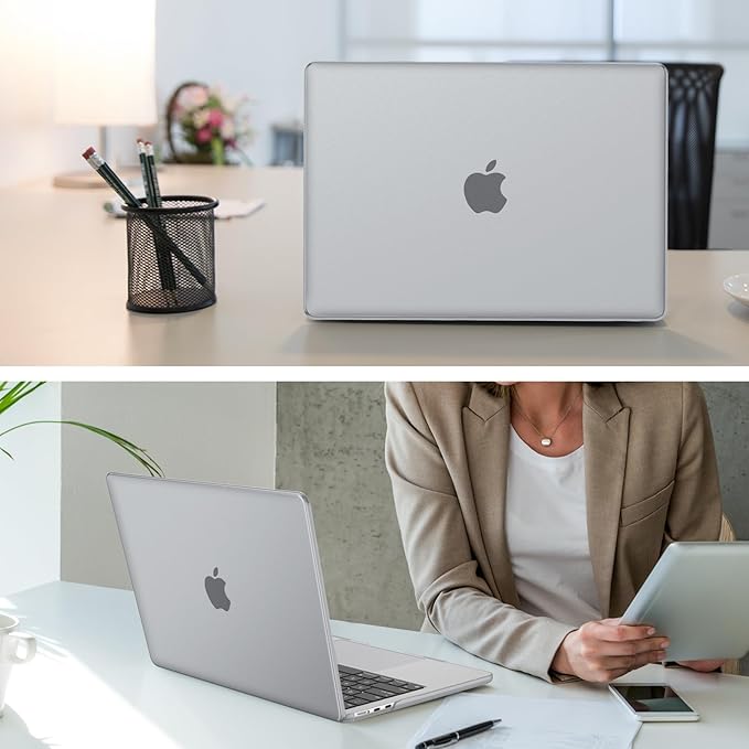 Fintie Case for MacBook Air 13.6 Inch A3113 A2681 (2022 2023 2024 Release) - Snap On Hard Shell Cover for MacBook Air 13.6" M2 M3 Chip with Liquid Retina Display and Touch ID (Frost Gray)