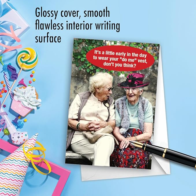 NobleWorks Funny Birthday Greeting Card w/ 5 x 7 Inch Envelope (1 Card) Bday Do Me Vest C7193BDG