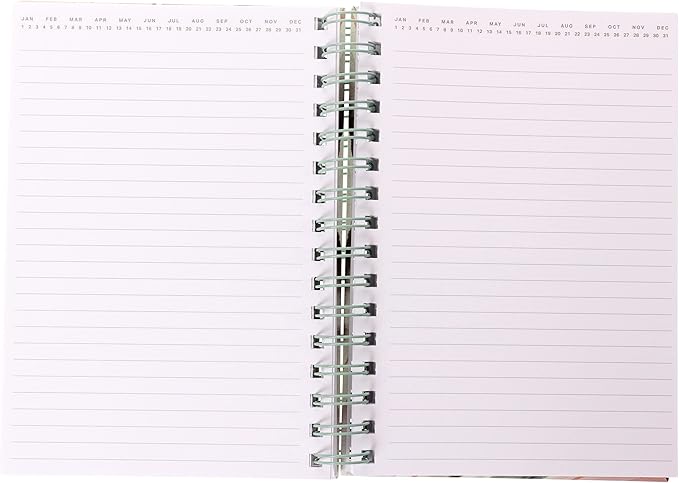 Graphique Hardbound Spiral Journal | Manifest Design | Premium Paper | Notebook | Diary | Lists | Record Month and Date | Great Gift | 160 Ruled Pages | 6.25” x 8.25”
