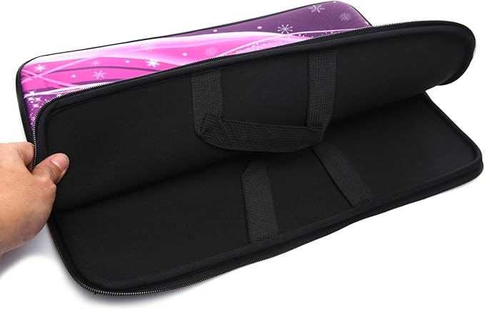 14-Inch Laptop Sleeve Case Neoprene Carrying Bag with Hidden Handles for MacBook/Notebook/Ultrabook/Chromebooks (red Heart)