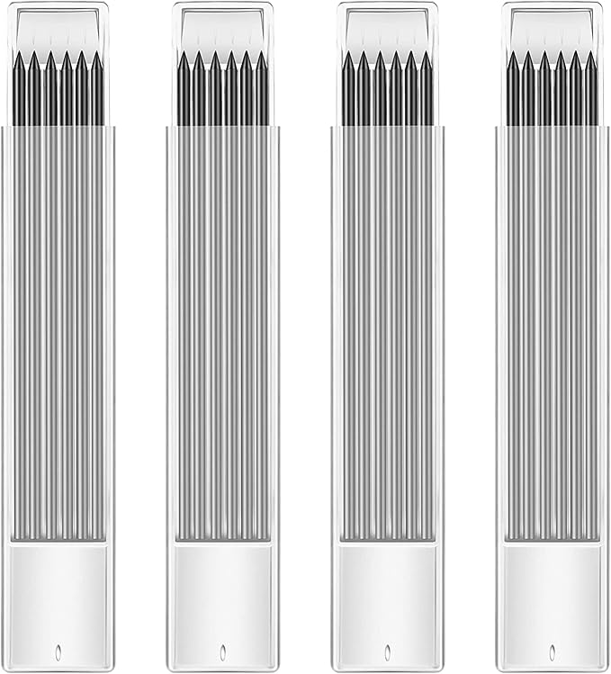 Hiboom 24 Pieces 2.8mm HB Refill for Carpenter Pencil, Study Long Lasting Pencil for Mechanical Pencil Woodworking Construction (Black)