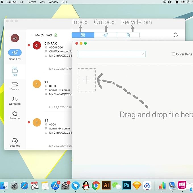CimFAX A5 Paperless Fax Machine Send Fax from PC/Mobile Phone via Fax Line 24/7 Anytime Anywhere Fax Remotely Fax Server 5 Users Fax2email