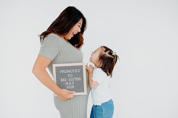 Pearhead Wooden Letterboard Set - Ideal Photo Sharing Prop for Baby Announcements, Milestone Keepsake, Custom Message Board and Shower Gift - Includes 188 Letters, Numbers, and Symbols - Gray