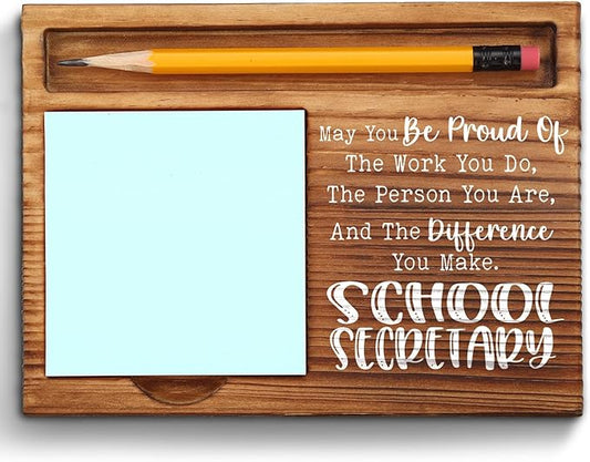 School Secretary Gifts, School Secretary Appreciation Gifts, Thank You Gifts for School Secretary, School Secretary Office Desk Decor Gifts Self-Stick Note Pad Holders ZSS2