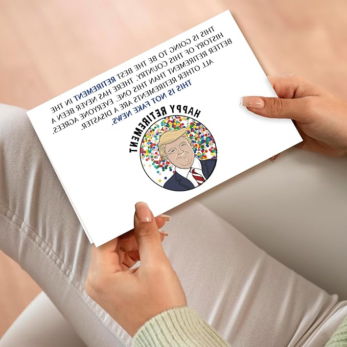Best Trump Retirement Gifts for Woman Men, Funny Retirement Card for Coworker Colleague, Happy Retirement Decorations, Farewell Gifts for Coworkers