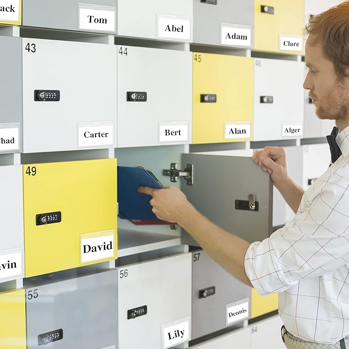 36 Pack Adhesive 3" x 5" Index Card Pockets with Top Open for Loading, Clear Plastic Labels Holders for Organizing, Storage Bins, Library Card, Totes, Shelves