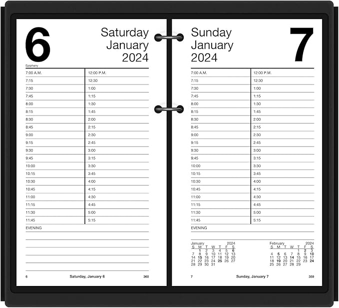 AT-A-GLANCE 2024 Daily Desk Calendar Refill, 4-1/2" x 8", Large, Loose-Leaf (E2105024)