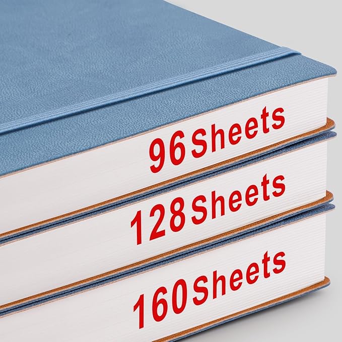 AHGXG Bullet Dotted Journal - Large A4 Notebook Dotted, 8.5''×11'', 320 Pages Dot Grid Notebook, 100gsm Thick Paper, Leather Softcover, with Journal Stencils, Inner Pocket - GrayBlue