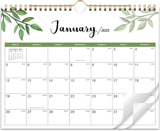 2025 Calendar - 2025 Wall Calendar, Jan. 2025 - Dec. 2025, 11" x 8.5", Small 12 Monthly Calendar 2025 with Thick Paper and Julian Date