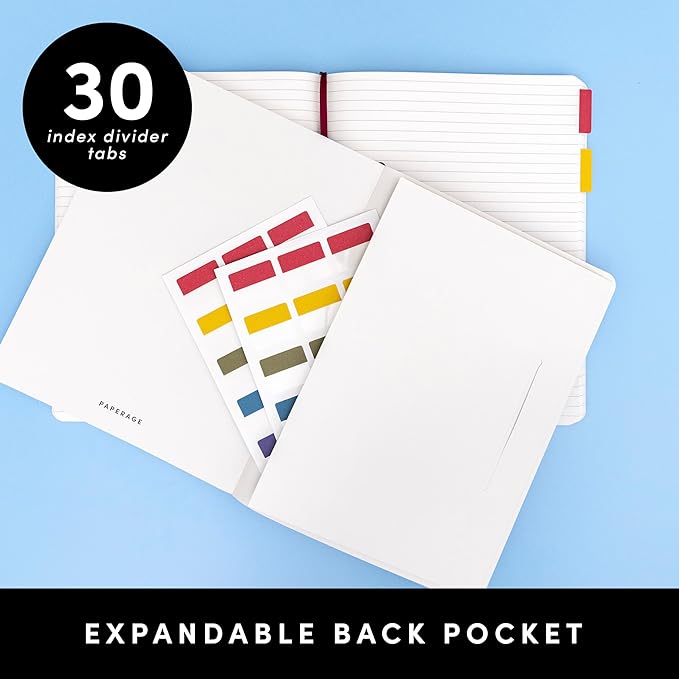 PAPERAGE Softcover Lined Journal Notebook (Blush), 176 Pages, Large B5 College Ruled Notebook, 7.6 inches x 10 inches - 100 GSM Thick Premium Paper, Soft Vegan Leather Journal for Home, Work & School