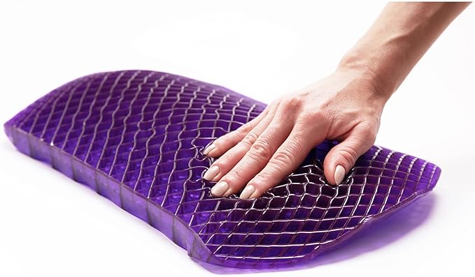 Purple Back Cushion | Pressure Reducing Grid Designed for Ultimate Comfort | Designed for Chairs, Gaming, and Travel | Made in The USA