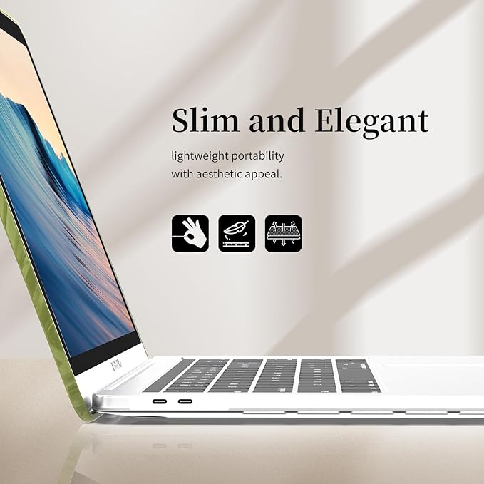 Velvet Green Ripple Design for MacBook Pro 13 inch Case A2338 A2289 A2251 A2159 A1989 A1708 A1706 (2024-2016)