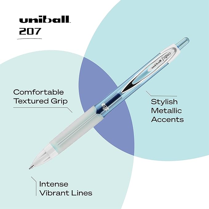 Uniball Signo 207 Gel Ink Pen 8 Pack, 0.7mm Medium Assorted, Office Supplies Sold by Uniball are Ballpoint Pen, Colored Pens, Gel Pens, Fine Point, Smooth Writing Pens