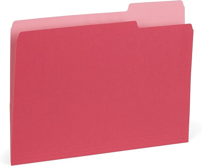 200 Blue Summit Supplies Colorful File Folders with Tabs, Multi Colored File Folders Letter Size, 1/3 Cut Tabs, Assorted Colors, Durable 11pt Paper, Bulk 200 Pack