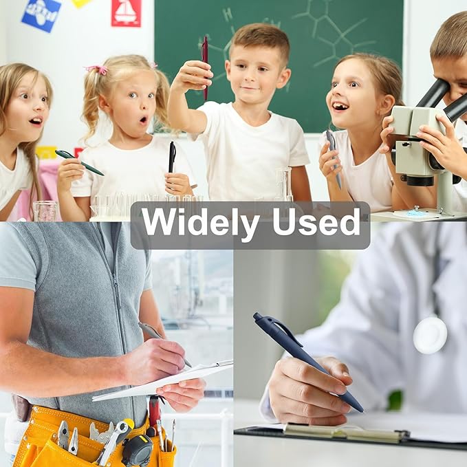 200 Pack Black Pens Bulk Retractable No Bleed Click Black Ink Smooth Writing Ballpoint Pens for School Office Supplies, 1.0mm