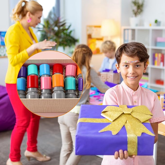 Yinder 24 Pcs Teacher Stamps for Classroom Self Inking Classroom Stamps Bulk for Teachers Elementary Colorful Motivational Encouraging Gifts(Spanish Style)