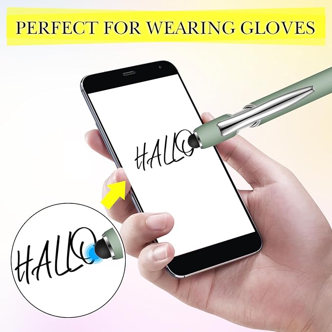 Zonon 38 Pieces Rubberized Ballpoint Pen with Stylus Tip Stylish Metal Pen Capactive Styli with Soft Rubberized Grip, Black Ink for Most Devices(Chic Colors)