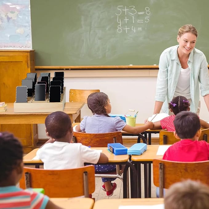 Wooden 36-Grid Cell Phones Storage Box Desktop Mobile Phone Holder Organizer for Office School Classroom (36-Grid)