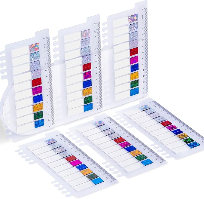 Golcellia 1200 Pieces Sticky Tabs Laser Gem Page Markers, Sticky Note Tabs Colored Writable and Repositionable Index Tabs, Tabs for Annotating Books