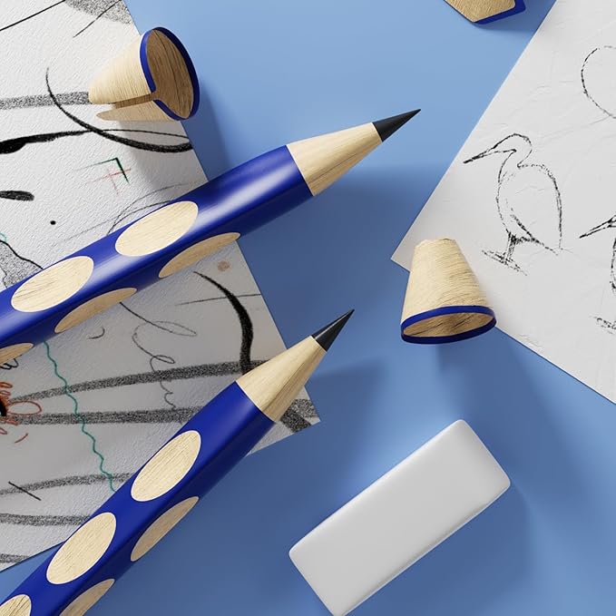 M&G 30pcs Triangular Pencils, 2B Pencils with Grip Correction, Wooden Graphite Pencils, Pre-Sharpened Break-Resistant, Suitable for Writing, Drawing, and Sketching