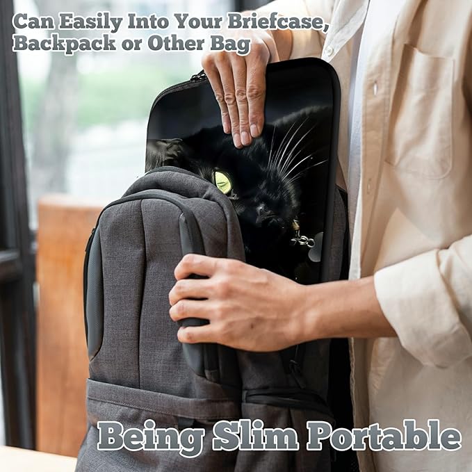 Universal Tablet Laptop Sleeve Case 10 inch, Black Cat Slim Carrying Case Durable Handbag Travel Laptop Bag for 7 to 10-inch Laptops/Notebook/Kids Tablet/ipad/eBook Readers