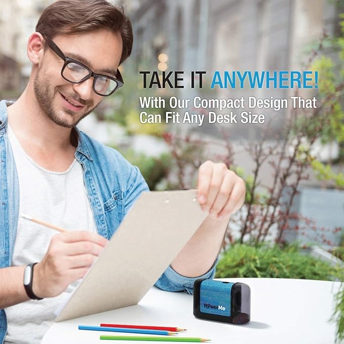 Battery-Operated Electric Pencil Sharpener for Kids, School, Home, Office - For No. 2 Pencils and Colored Pencils