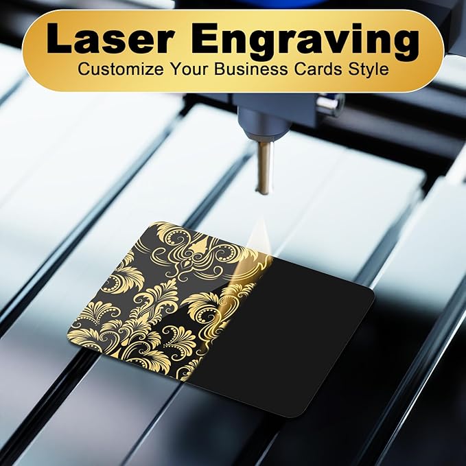 300 Pcs Metal Business Cards Black Metal Business Card Blanks for CNC Engraver Laser Engraving Reliable and Sturdy Multipurpose Aluminium Business Card Blanks Thickness 0.01 Inch