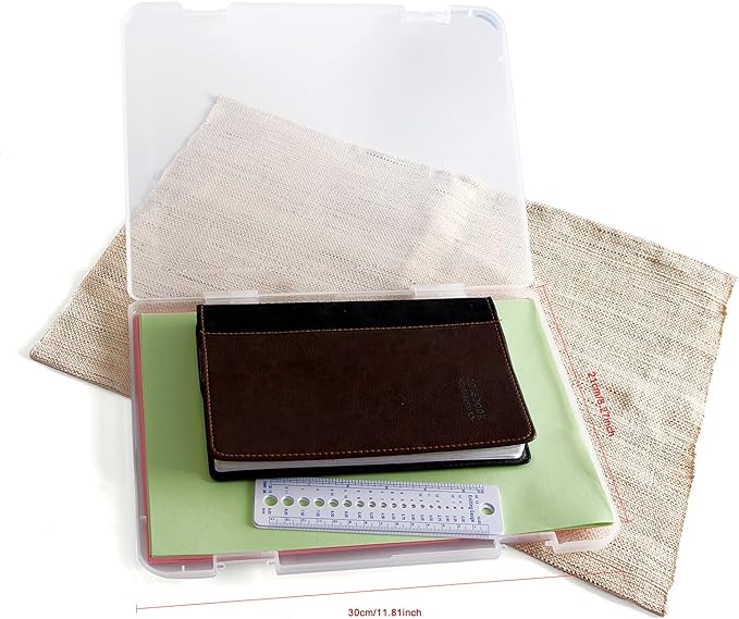 Portable A4 File Box Transparent Plastic Box Office Supplies Holder Document Paper Organizers Case PP Storage Collections Container Magazine Organizers Box Case 2pcs (11.8 x 8.3 x 0.8inch)