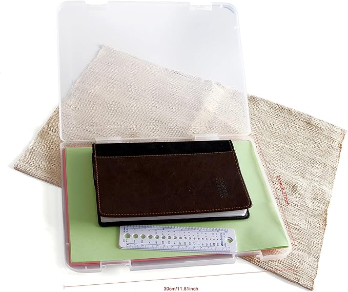 Portable A4 File Box Transparent Plastic Box Document Paper Protector Desk Paper Organizers Case PP Storage Collections Container Magazine Organizers (1pcs(Available Dimension 11.8 x 8.3 x 0.8inch)