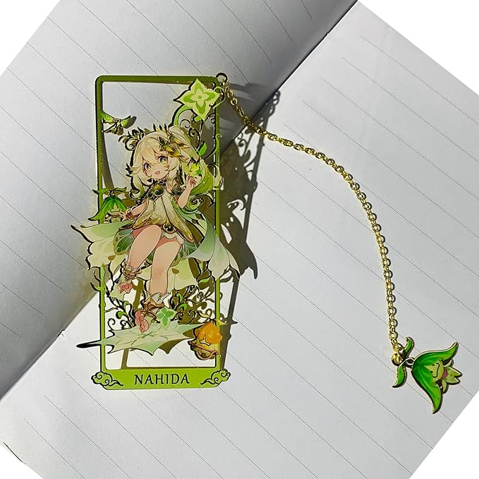 HuTao with Chain Original Genshin Impact Metal Bookmark - Collect All Your Favorite Characters!