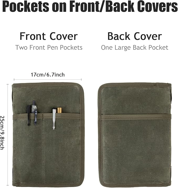 A5 Notebook Cover,Zipper Field Notes Cover,Journal Planner Sketchbook Cover,Field Notes Notebooks Cover Notebook Jacket for 5.5 x 8.25 Moleskine A5 LEUCHTTURM