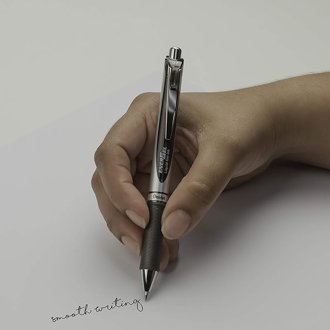 Pentel EnerGel RTX Retractable Liquid Gel Pen Canister, Black Ink, 36Pk (BL77PC36A)