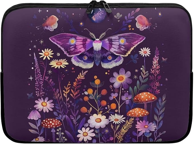 Butterfly Flower Laptop Protective Sleeve for Women Teen Girls 15 inch Laptop Covers with Large Capacity Lap Top Case Lightweight Computer Sleeve Bag Suitable Gifts for Holidays