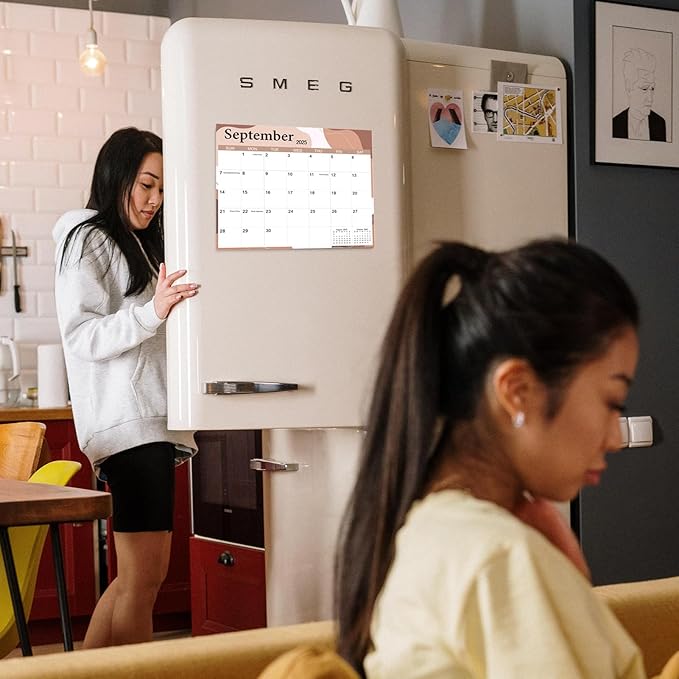 SKYDUE 2025 Magnetic Calendar for Refrigerator, Fridge Calendar 2024-2025, Jul 2024 to Dec 2025 18 Months Magnetic Calendar, 10" x 8", Modern Multi-Color