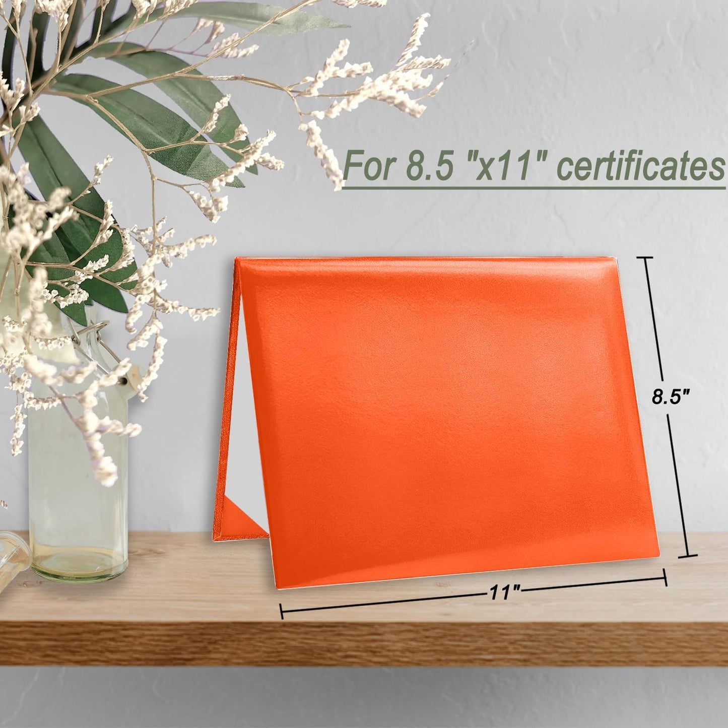 Certificate Holders 8.5"x11" Graduation Diploma Cover Document Leather Folders,Orange-2 Pack