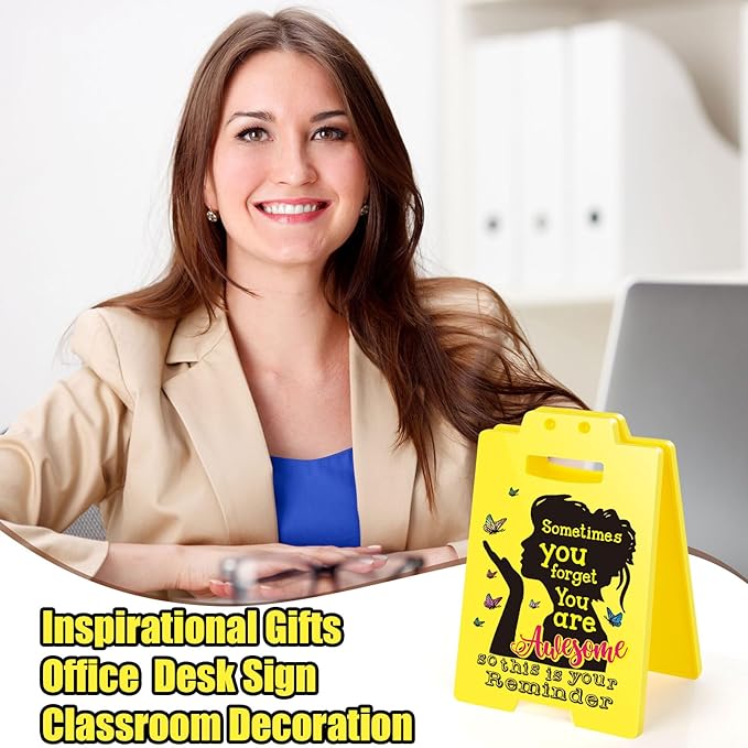 MBL Inspirational Positive Gifts Women - You are Awesome, Motivational Mental Health Self Love Gift for Female Coworker College Student Birthday Christmas, Little Reminders Office Dorm Decor Sign