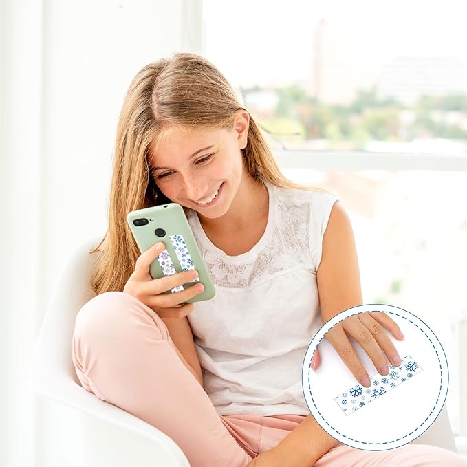 50PCS Calm Strips for Anxiety Sensory Stickers Calm Stickers for Relieve Adults Kids Teens Fidgets Stress Office&Classroom Supplies Anxiety Relief Items with Tactile Textured Surface (Snowflake)