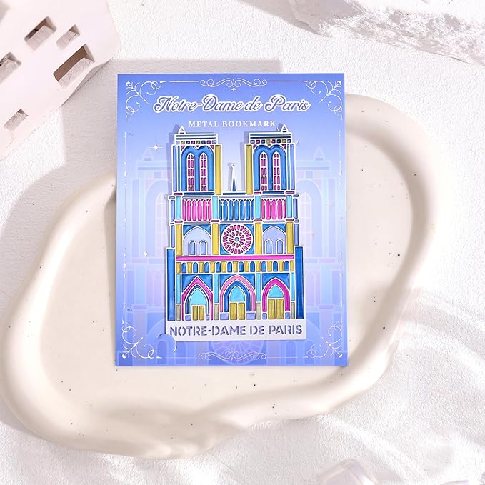 Metal Bookmarks with Transparent Design - Notre Damede Paris Book Mark for Readers, Aesthetic Book Markers for Kids, Teens, Teachers, Students, Gifts for Book Lovers, Writers, Reading Women & Men