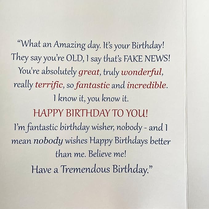 Funny Trump Birthday Card, Humor Donald Trump Happy Birthday Cards for Women Men, Trump Birthday Greeting Card for Husband Wife, Trump Birthday Gifts Cards for Her Him Fans Friends