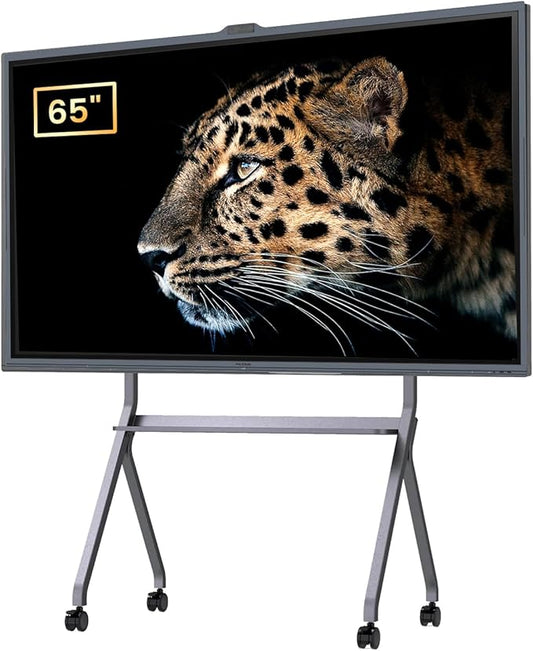 Enther 65″ Smart Board V6530 Kit, Interactive Display Whiteboard, 4K UHD Touch Screen Vibe Board, All-in-One Digital Smartboard for Classroom Home Office Studio(Board&Shelf)